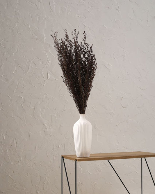Saroi White Ceramic Vase 8 Inches