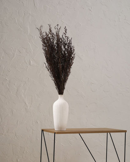 Saroi White Ceramic Vase 8 Inches