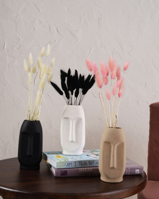 Viso Biege Ceramic Vase | 6 Inches