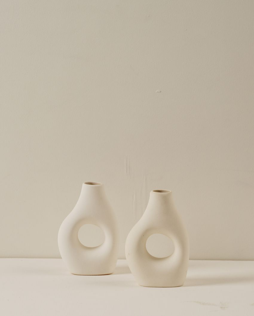 Nordic Donut Ceramic Vase | Set of 2