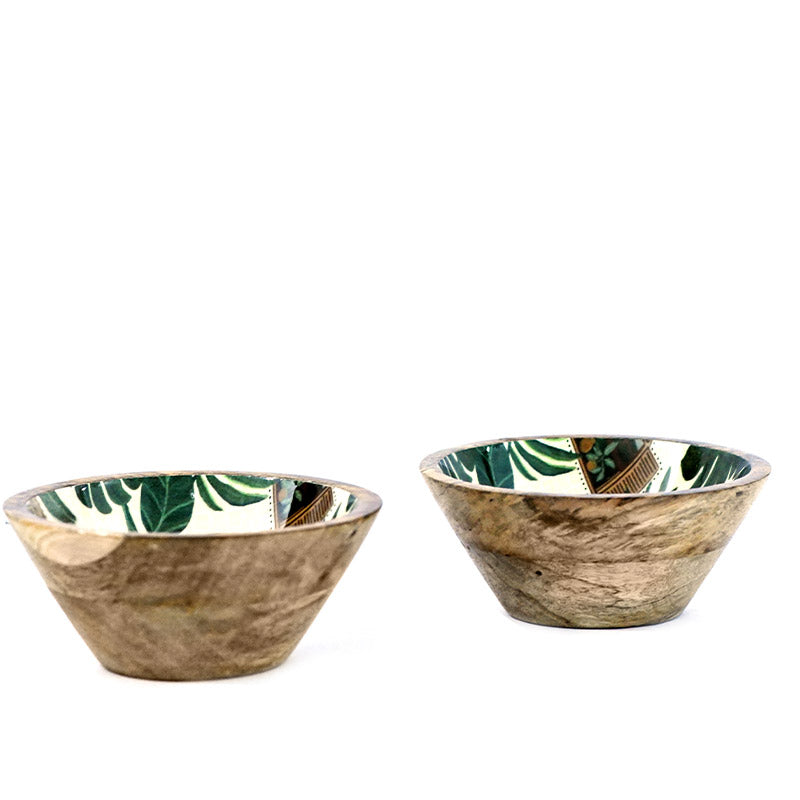 Plants Print Mango Wood Bowl Default Title