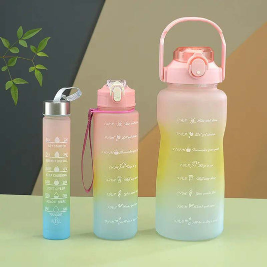 Gardient Sipper Water Bottle | Set Of 3 | Multiple Colors Pastel