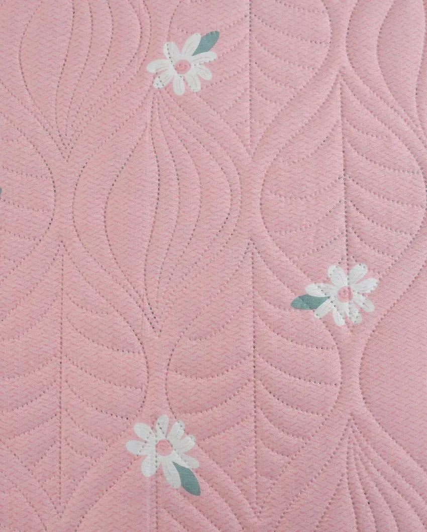 Frill Pink Ground Glace Cotton Bedcovers | Queen Size | 90 X 100 inches