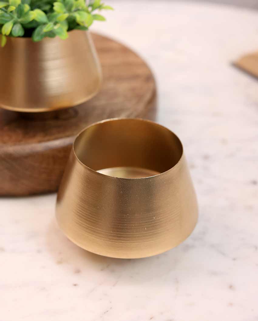 Wine Shape Table Top Planter | Gold | Set of 2