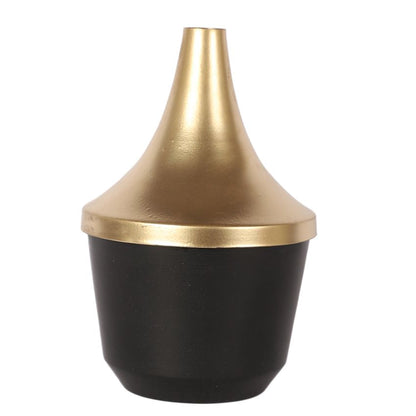 Modern Style Black with Gold Shade Flower Vase | 5 x 9 inches