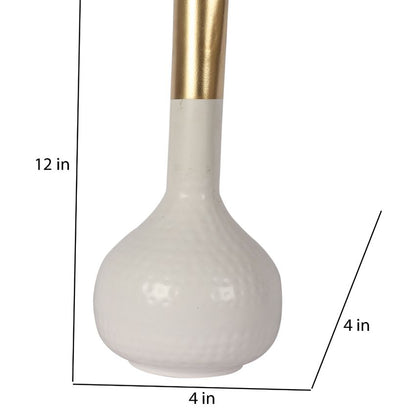 Luxury White Long Pipe Flower Vase | 4 x 12 inches