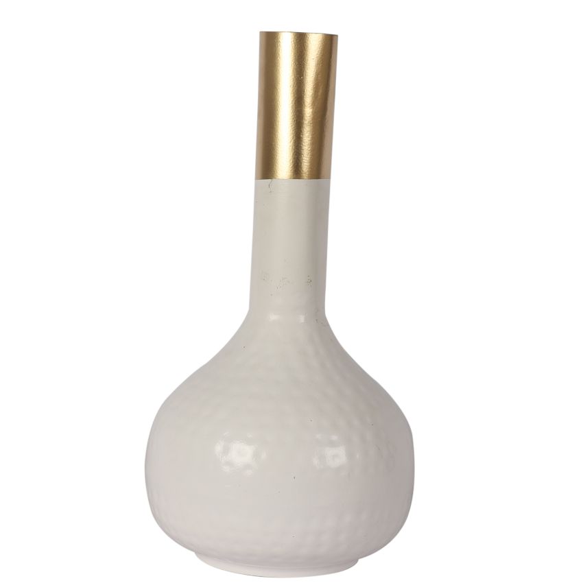 Luxury White Long Pipe Flower Vase | 4 x 12 inches