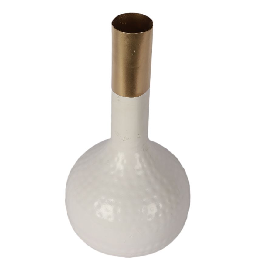 Luxury White Long Pipe Flower Vase | 4 x 12 inches