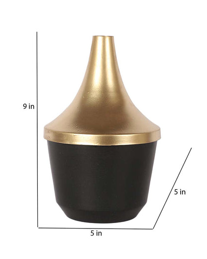 Fine Finish Black and Gold Wine Flower Pot | 5 x 9 inches