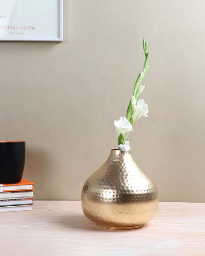 Gold Hammered Flower Pot | 5 x 8 inches