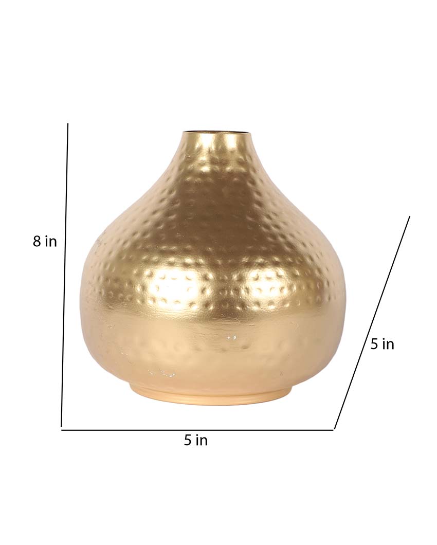 Gold Hammered Flower Pot | 5 x 8 inches