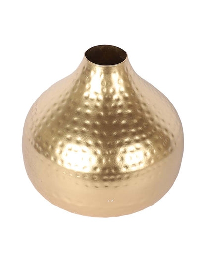 Gold Hammered Flower Pot | 5 x 8 inches