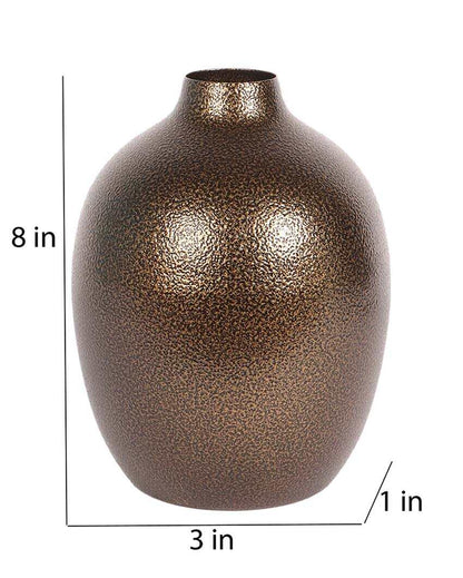 Trendy Brown Textured Flower Pots | Set Of 2 |  3 x 8 inches