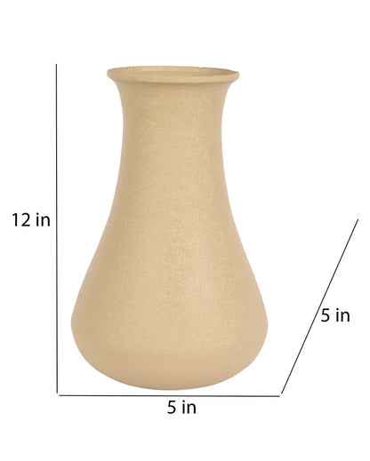 Lovely Beige Textured Flower Pot | 5 x 12 inches