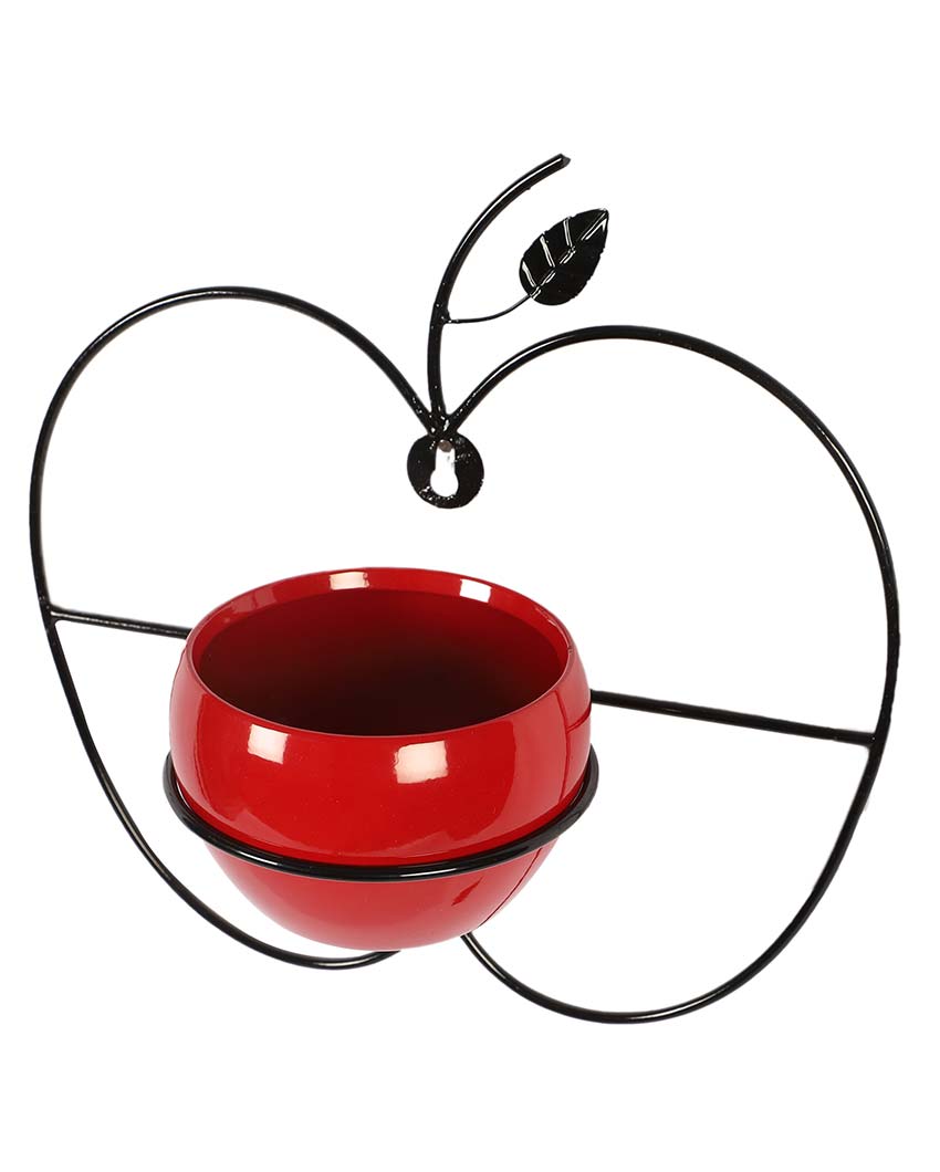 Apple Design Wall Hanging Planters | Set Of 2 | 8 x 8 x 3 inches