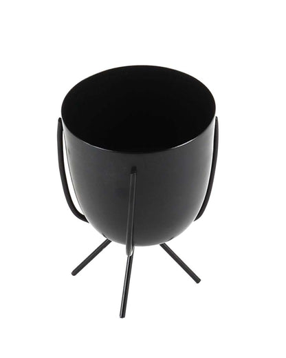Artisanal Metal Planters with Stand | Set Of 2 | 5 x 7 inches