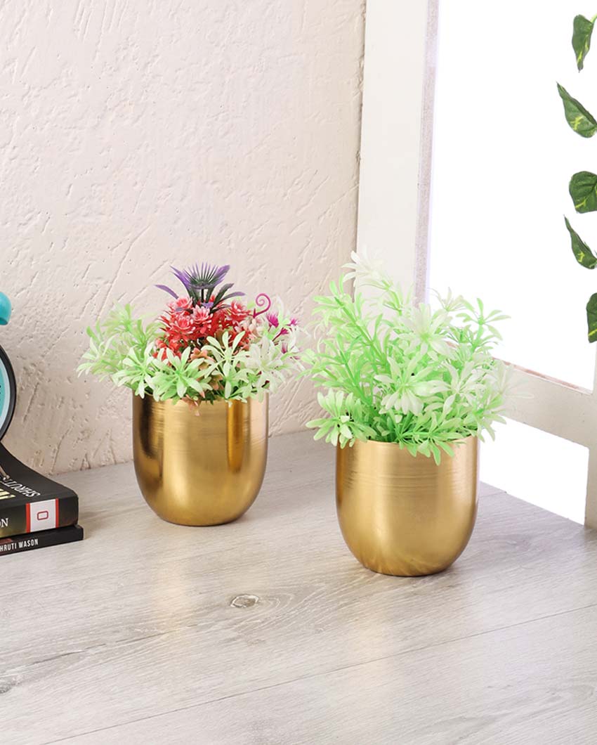 Minimal Small Plating Planters | Set Of 2 | 4 x 5 inches
