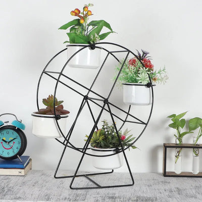 Revolving Wheel Planter Stands Set