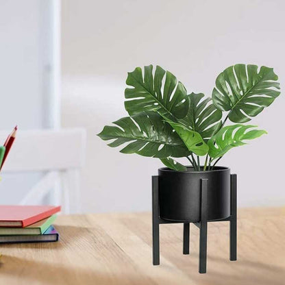 Elevate Four Leg Metal Stand With Planter Pot Without Plant | Pack of 2