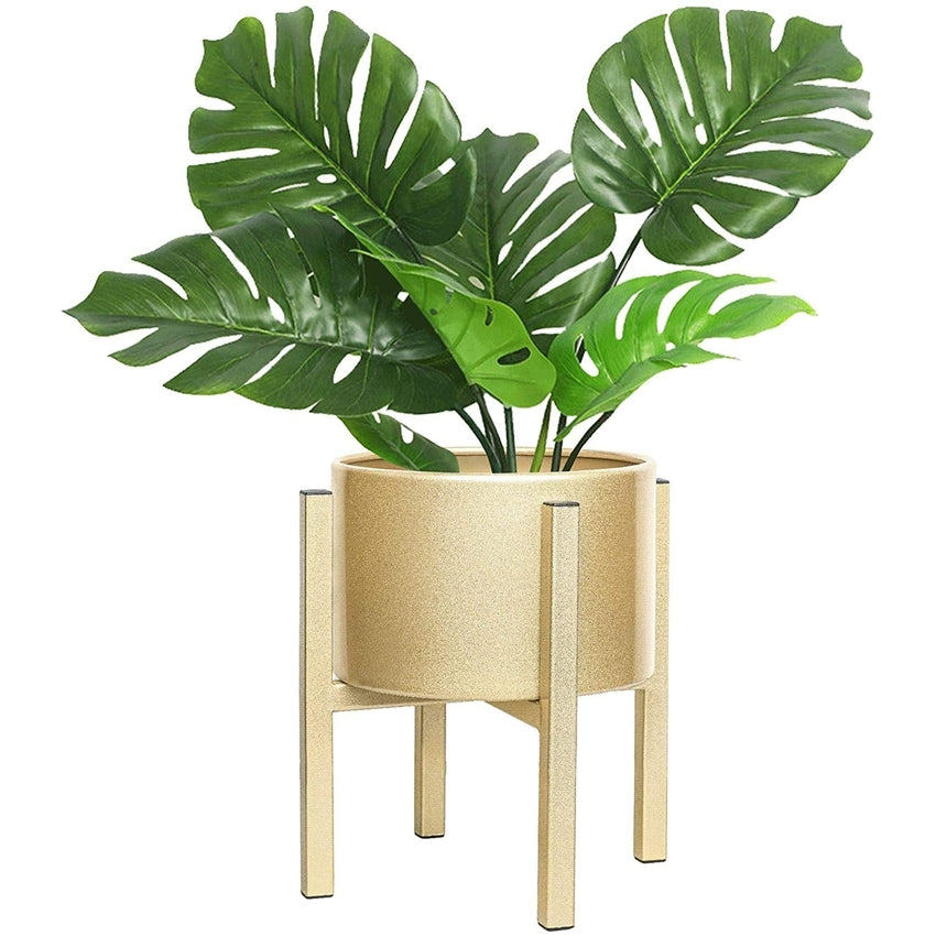 Elevate Four Leg Metal Stand With Planter Pot Without Plant | Pack of 2