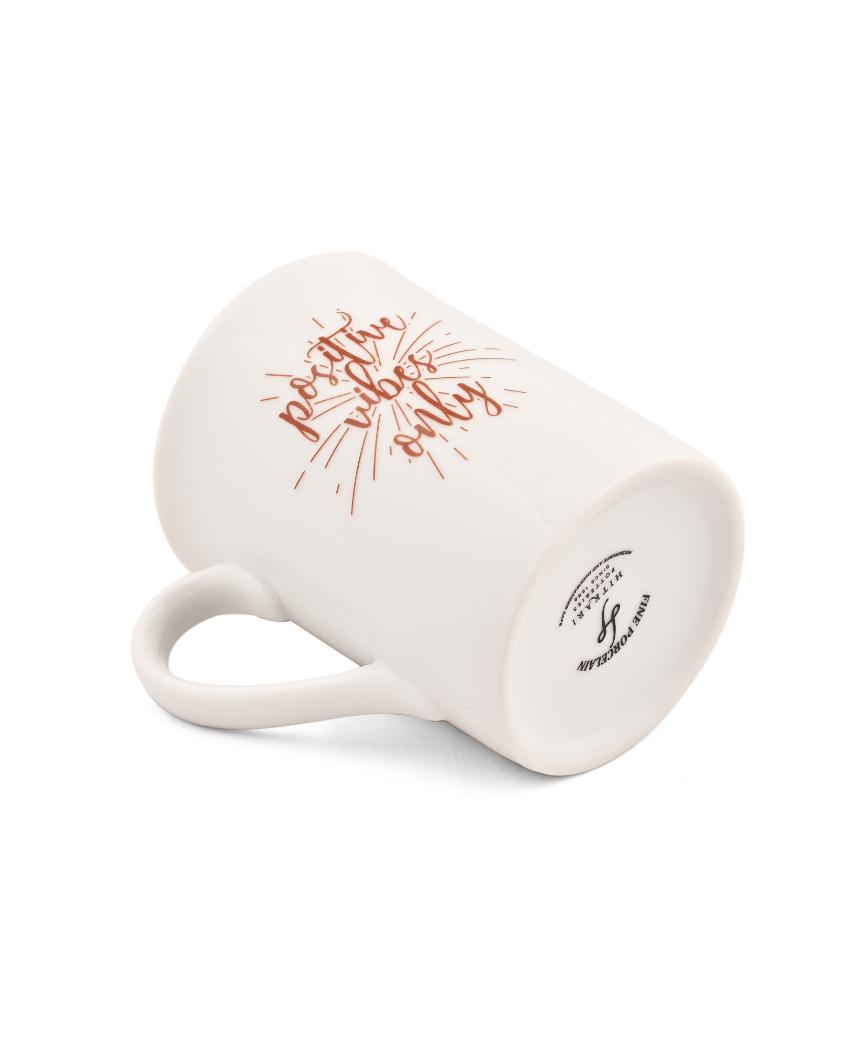 Positive Vibes Porcelain Coffee Mugs | Set Of 2