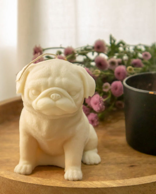 Pug Puppy Shaped Candle