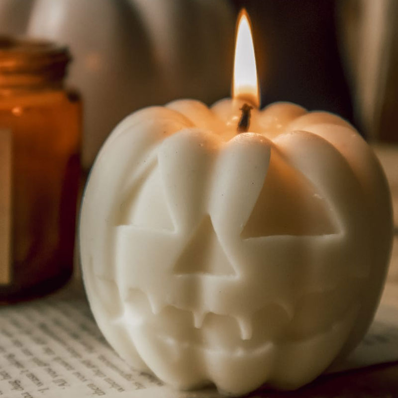 Pumpkin Shaped Halloween Candle