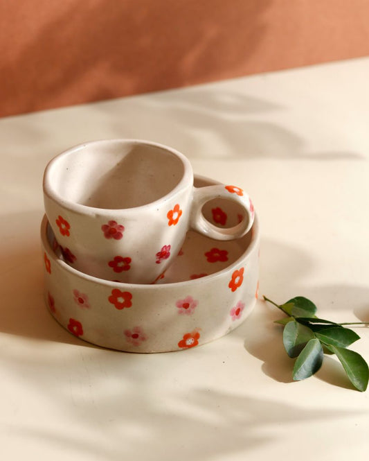 Pushp Ceramic Cup And Bowl Set