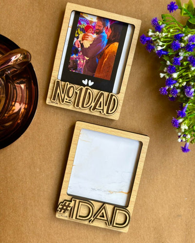 No 1 Dad Polaroid Magnet Frame Combo