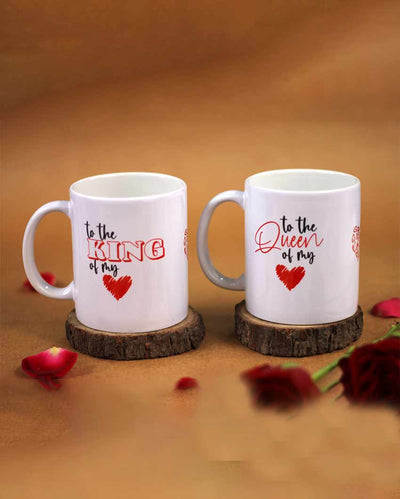 King Queen Ceramic Mug Set