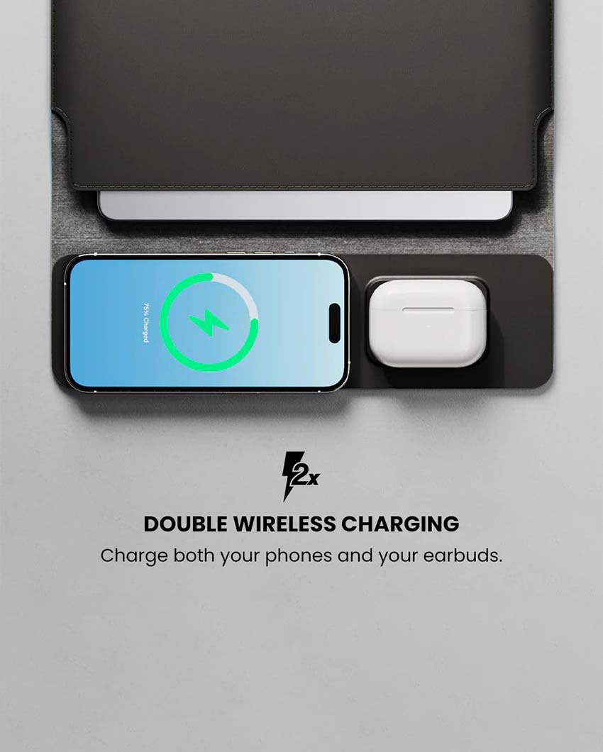 4-In-1 Wireless Charging Laptop Sleeve Travel Laptop Case With Magnetic | 10 x 16 inches