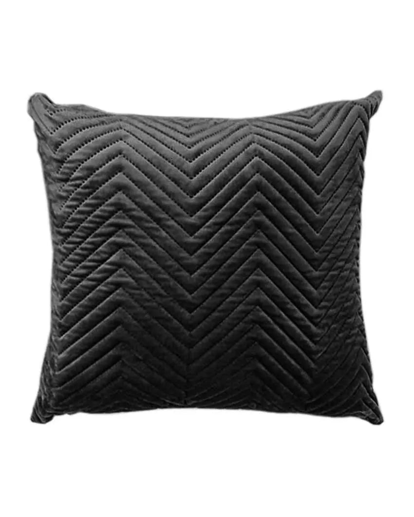 Quilted Velvet Cushion Cover With Top Zipper | 16 x 16 inches