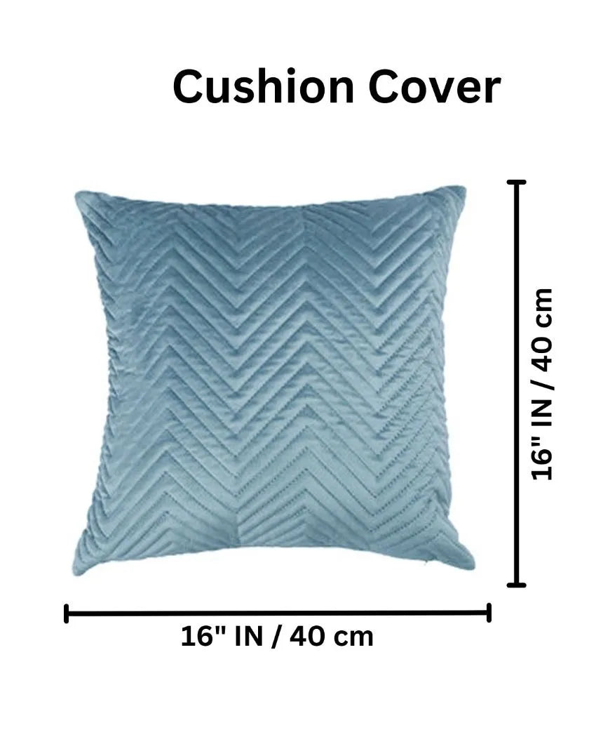 Chic Quilted Velvet Cushion Covers With Top Zipper  | Multiple Colors | 16 x 16 inches