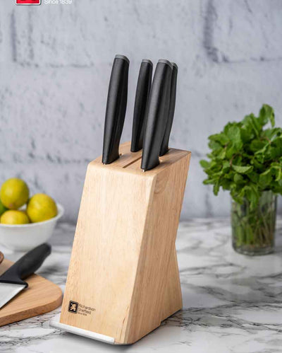 Versatile Durable Advantage Knives Black Handles With Knife Block | Pack of 6