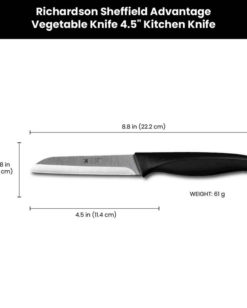 Lightweight Build Advantage Vegetable Knife With Black Handle | 5 inches