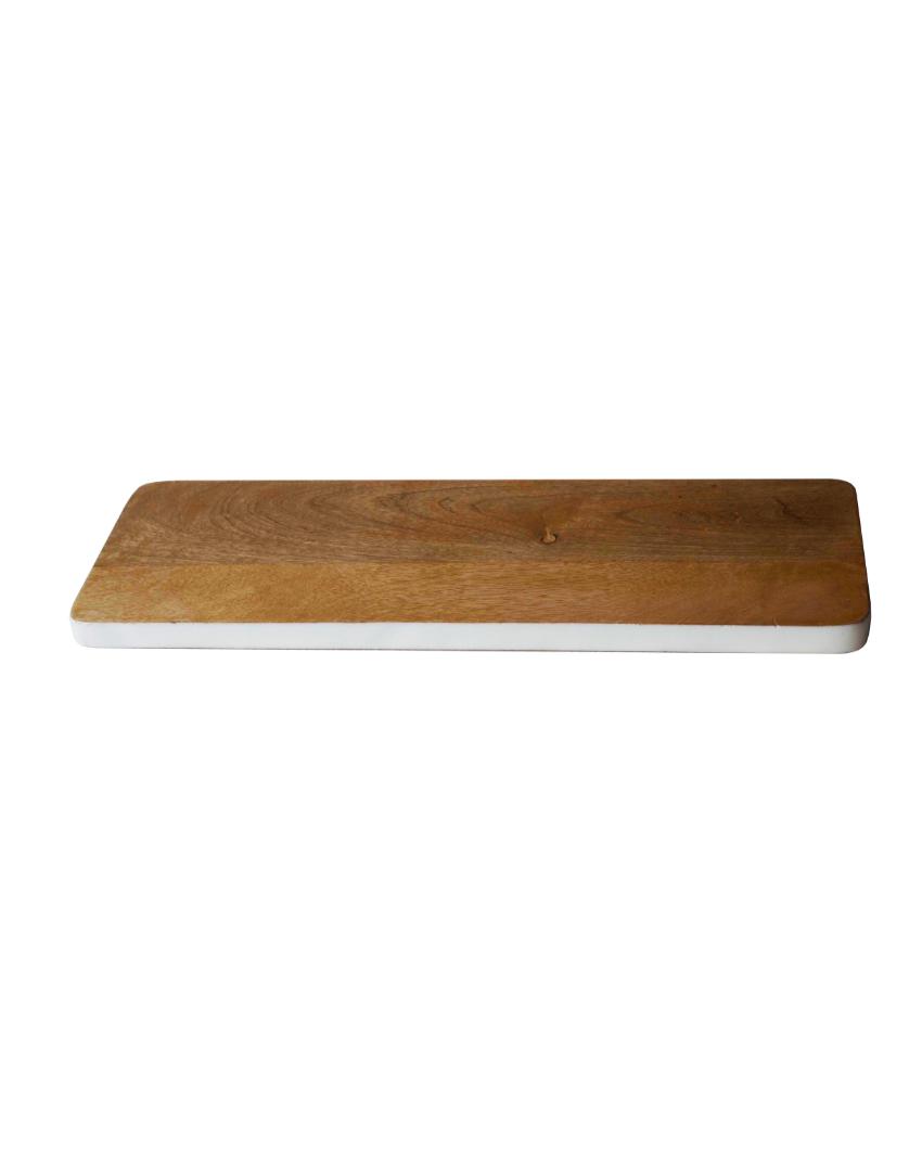White Border Linear Wooden Chopping Board | 20 x 6 inches