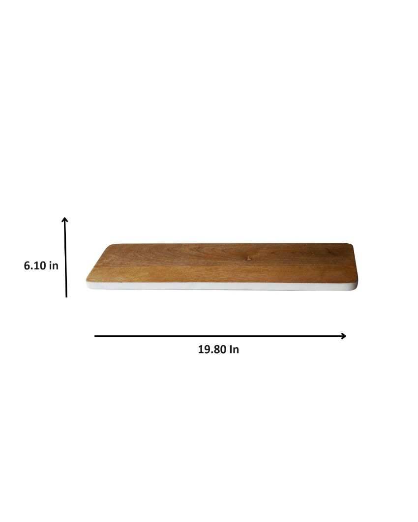 White Border Linear Wooden Chopping Board | 20 x 6 inches