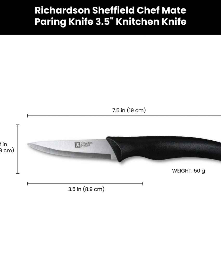 Top-Grade Premium Chef Mate Paring Knife With Black Handle | 4 inches