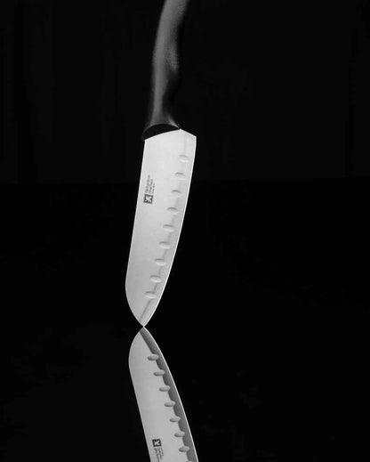 Elegant Design Chef Mate Santoku Knife With Black Handle | 7 x 2 inches