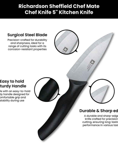 Versatile Chef Mate Chef Knife With Black Handle