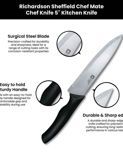 Versatile Chef Mate Chef Knife With Black Handle