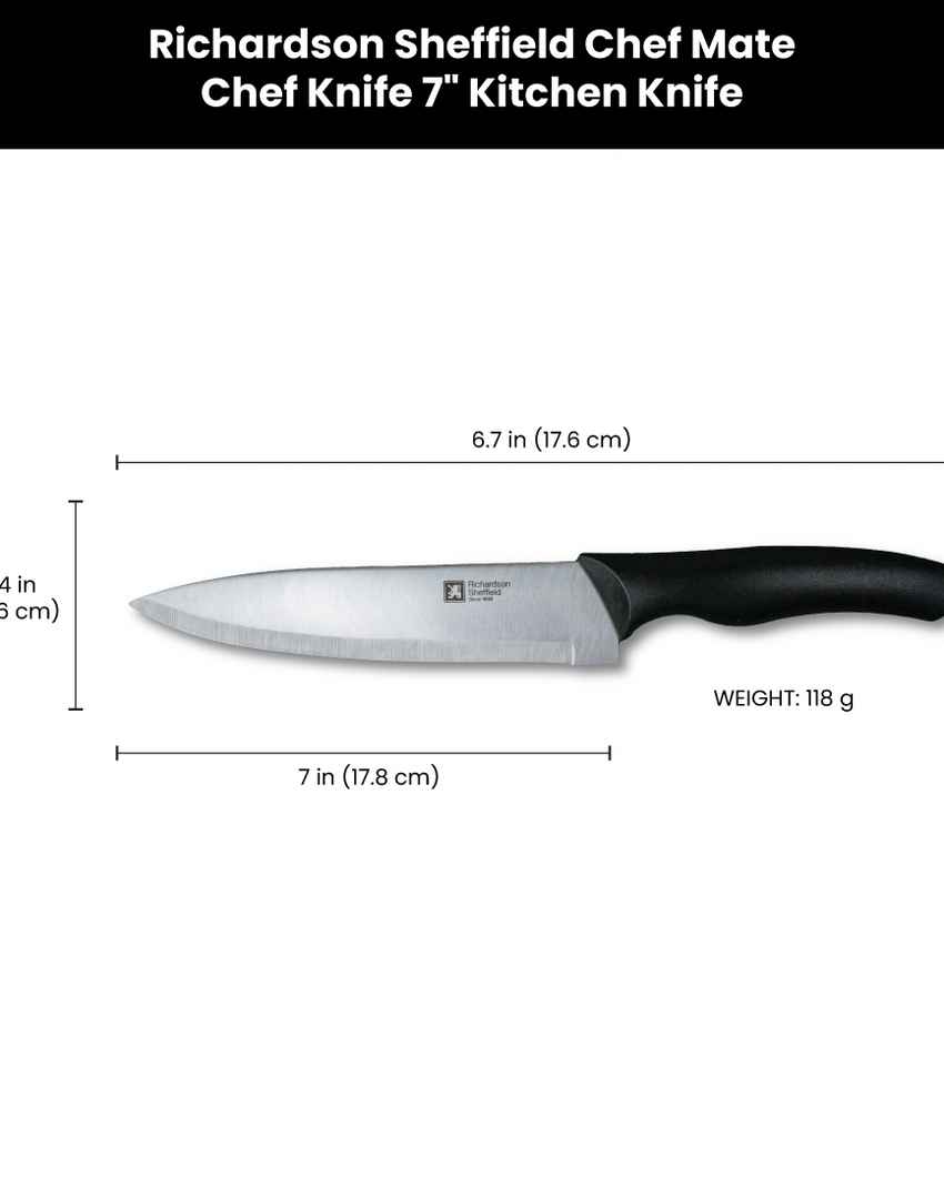 Versatile Chef Mate Chef Knife With Black Handle