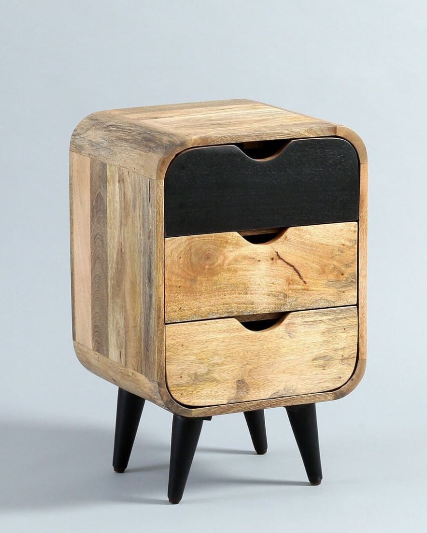 Braithwaite Mango Wood Bedside Table Black