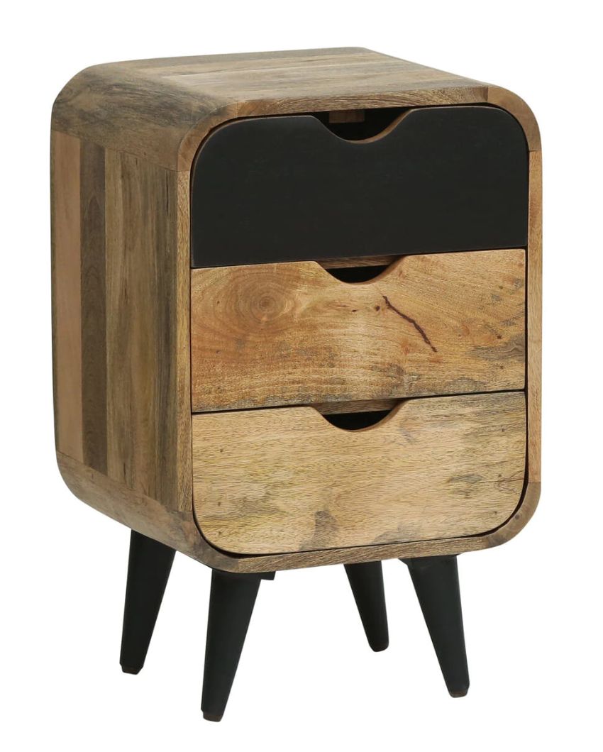 Braithwaite Mango Wood Bedside Table Black