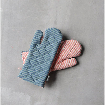 Cotton Basik Pop Mitten | Multiple Colors Teal/Coral