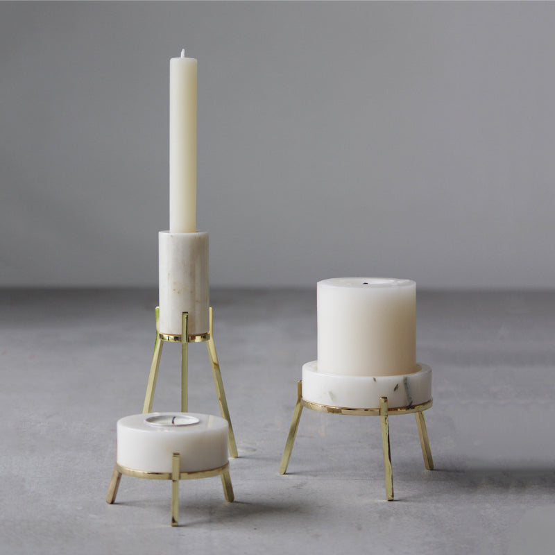 Small Fyre 2.0  Taper Candle Holder | Multiple Colors White