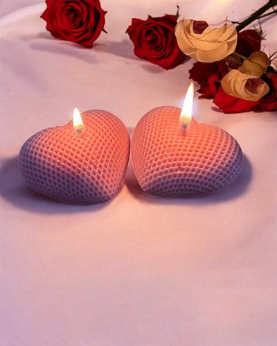 Romantic Bloom Valentine Candles | Set Of 2 | 3 x 3 inches | 180ml