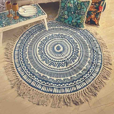 Round Cotton Meditation Mat | 40 inches