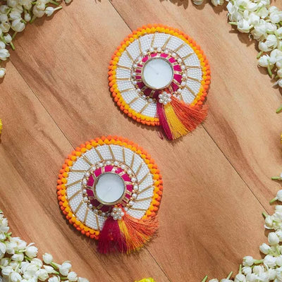 Multicolor Pearl Diya | Set Of 2 Default Title