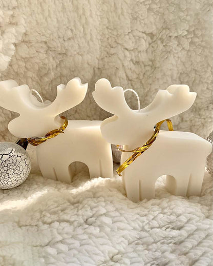 Festive Reindeer Soy Wax Candle | Set of 2 | 7.62 x 10.16 cm / 3 x 4 inches